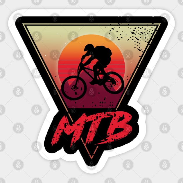 Retro Mountain Biking Sticker by slawisa